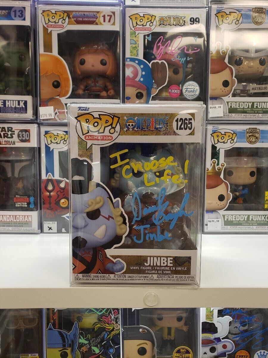 Daniel Baugh Jinbe Jimbei One Piece #1265 Signed Funko Pop COA #OC19459