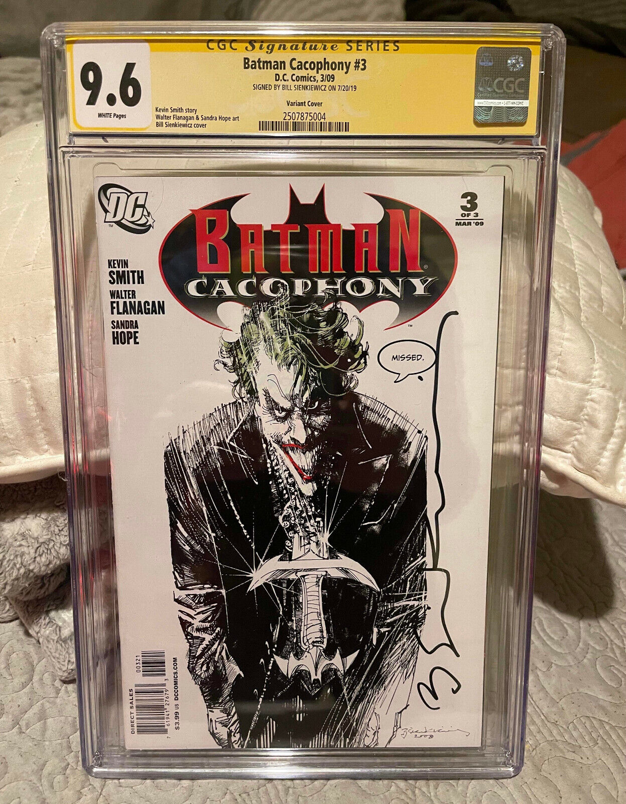 Batman Cacophony #3 1:25 CGC 9.6 Signed by Bill Sienkiewicz DC Comic