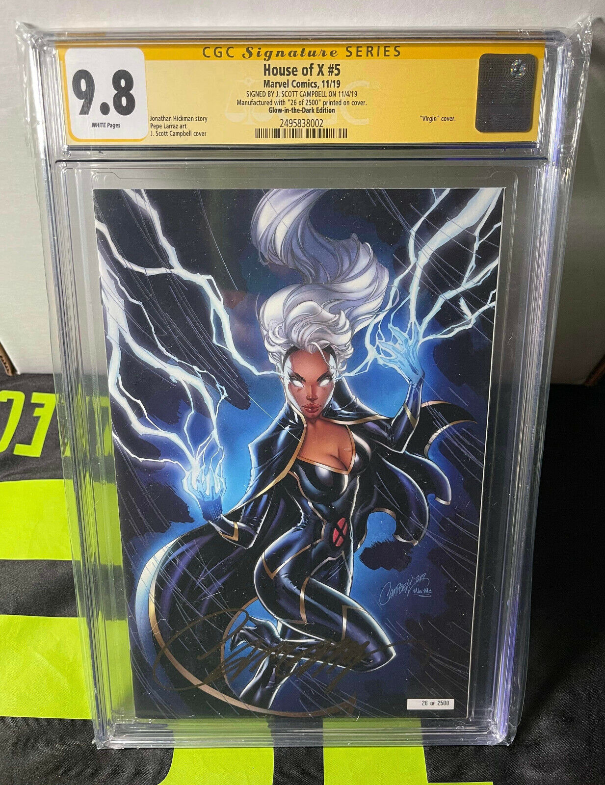 House of X #5 CGC 9.8 SS J Scott Campbell 26/2500 GITD Edition NM+