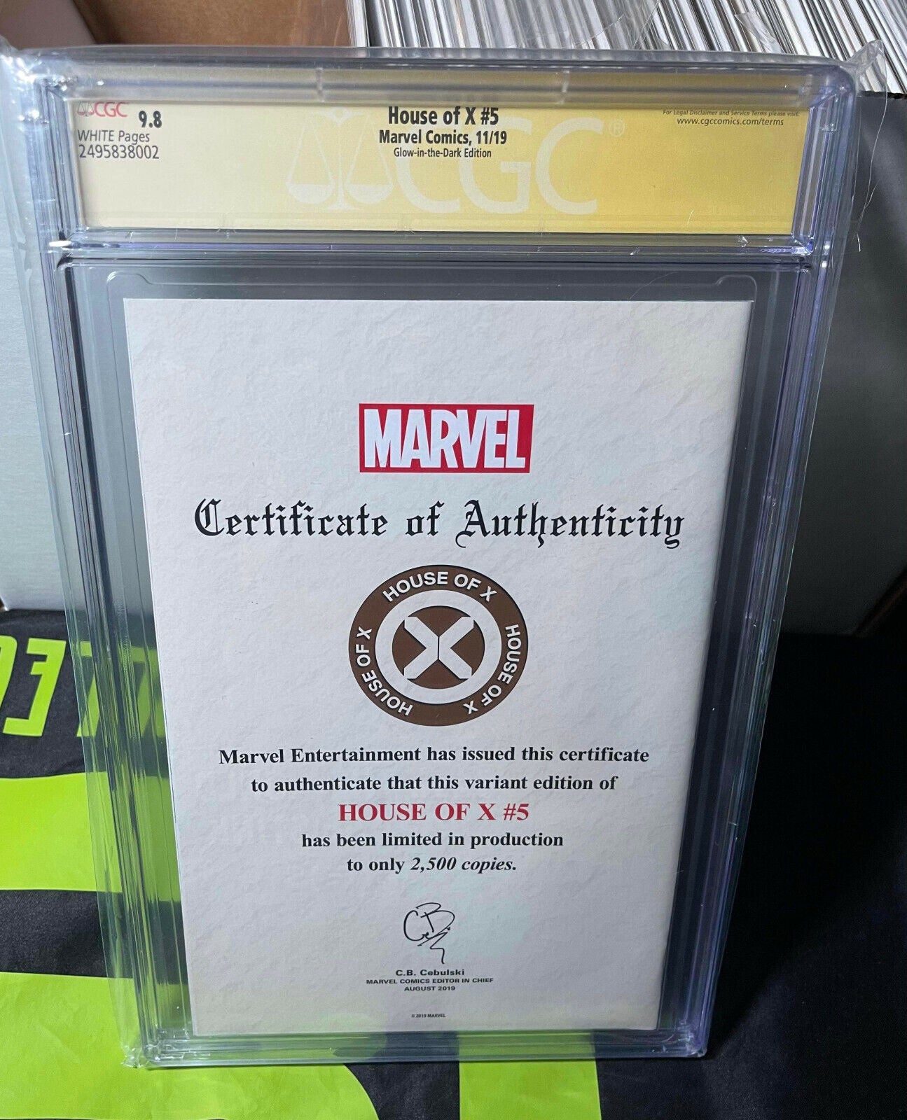 House of X #5 CGC 9.8 SS J Scott Campbell 26/2500 GITD Edition NM+