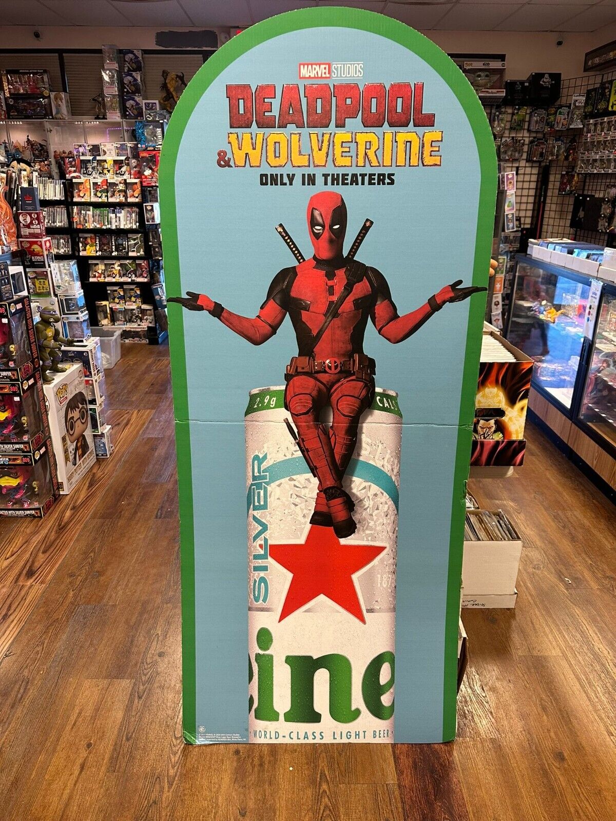 Rare MARVEL STUDIOS Deadpool Wolverine Movie Theater 6’ Heineken Display Sign
