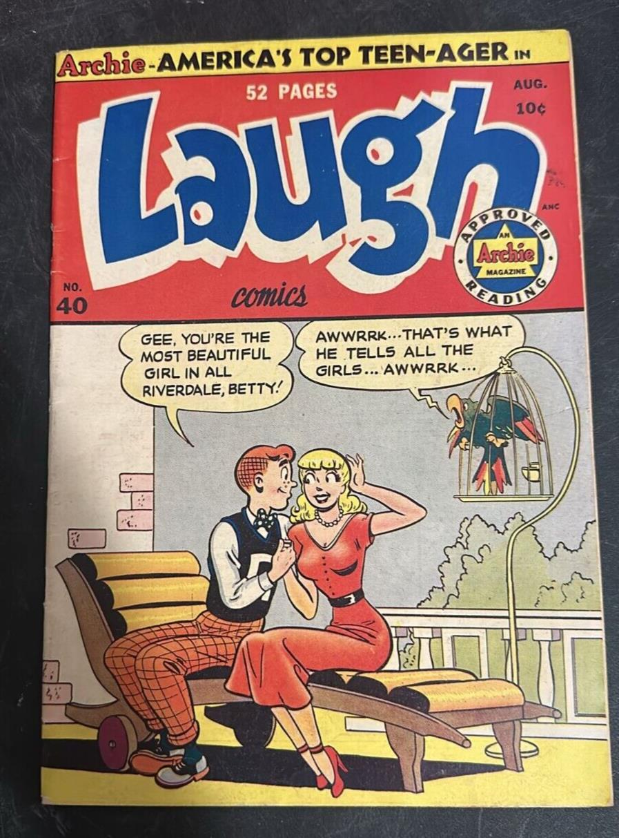 Laugh Comics #40 (Classic Archie Cover, 1950) Beautiful Copy! Headlights Cvr