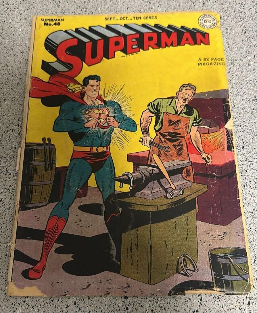 Superman #48 DC Comic Book 1947 - Cover Detached