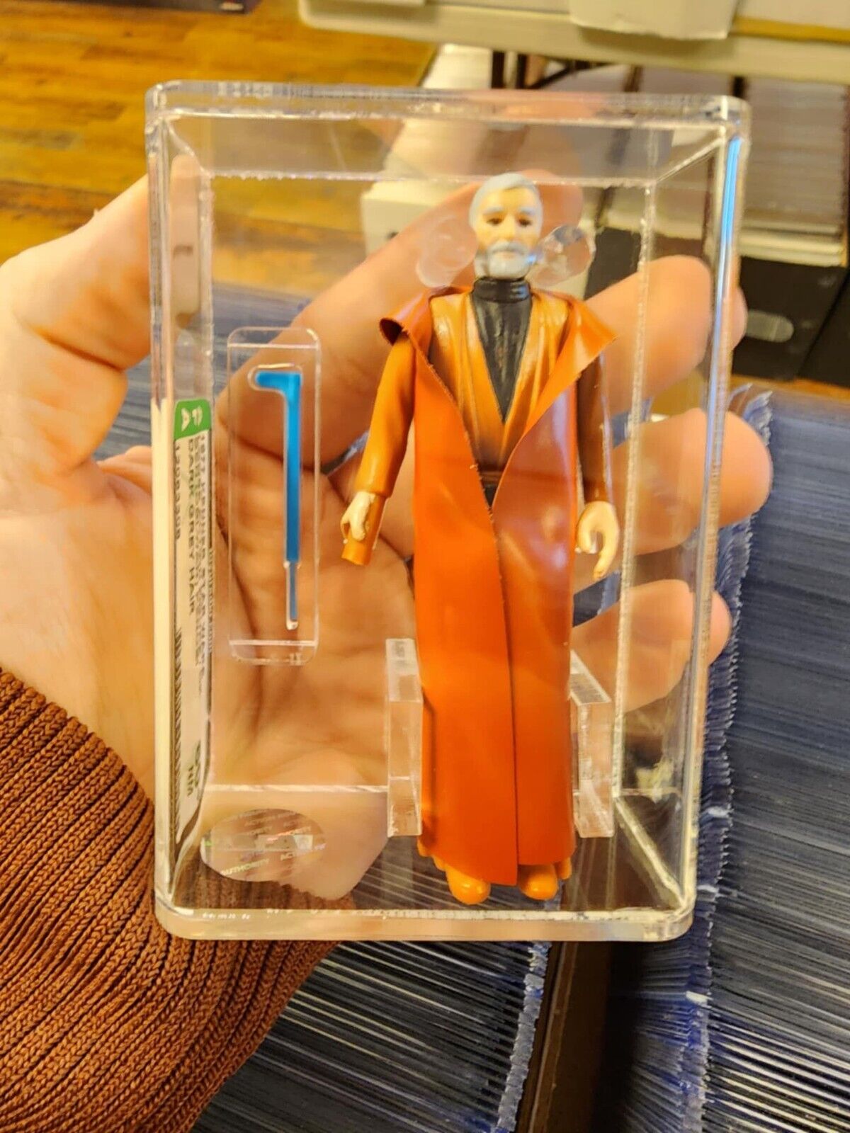 Star Wars Vintage 1977 Kenner Loose Ben Obi-Wan Kenobi Dark Grey Hair AFA 80+