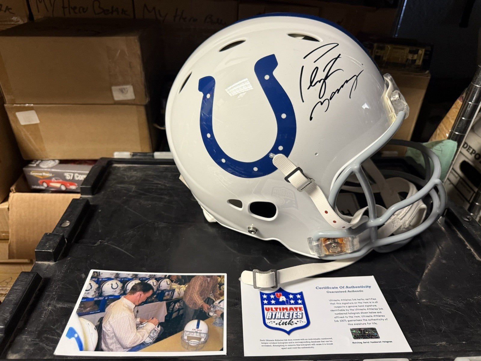 Peyton Manning Indianapolis Colts Autographed NFL Ridell Football Helmet