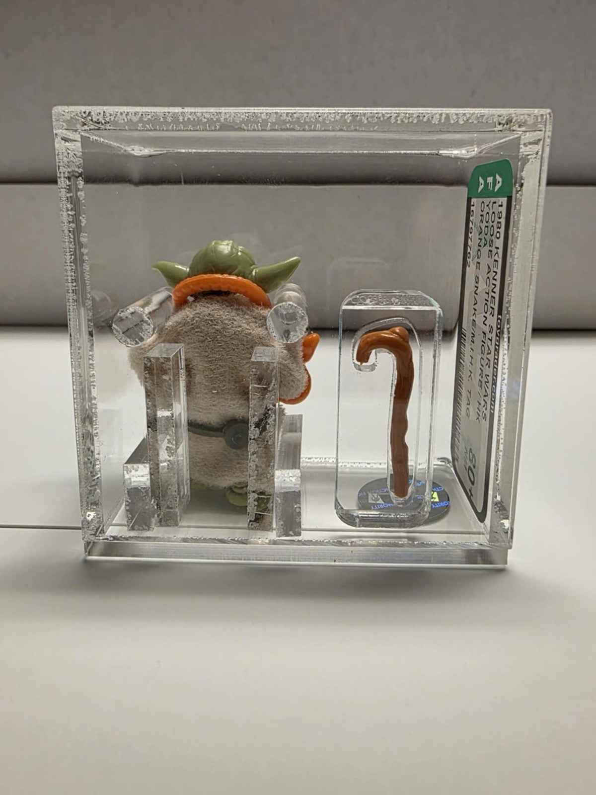Vintage 1980 Star Wars Kenner AFA 80+ Yoda w/ Orange Snake Loose Figure HK Tag
