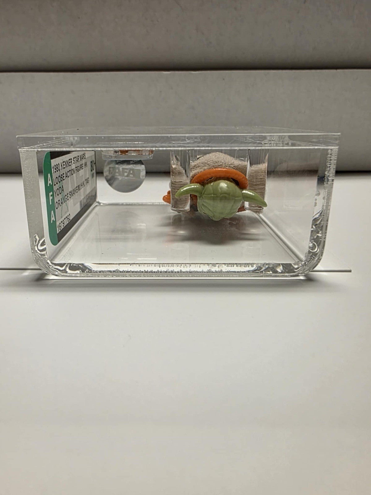 Vintage 1980 Star Wars Kenner AFA 80+ Yoda w/ Orange Snake Loose Figure HK Tag