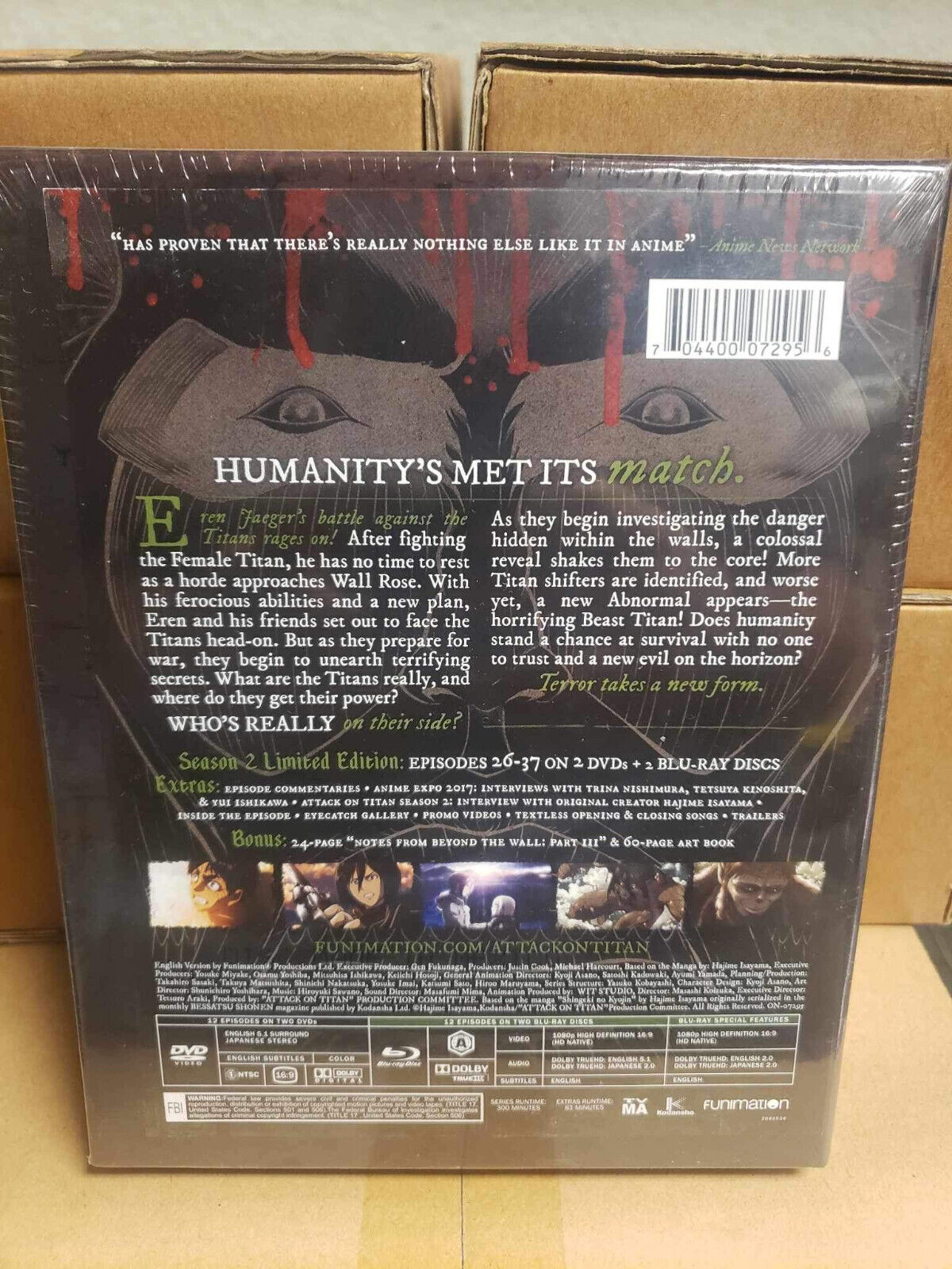 Attack On Titan: Season 2 - Limited Edition Blu-Ray + DVD Box Set * New