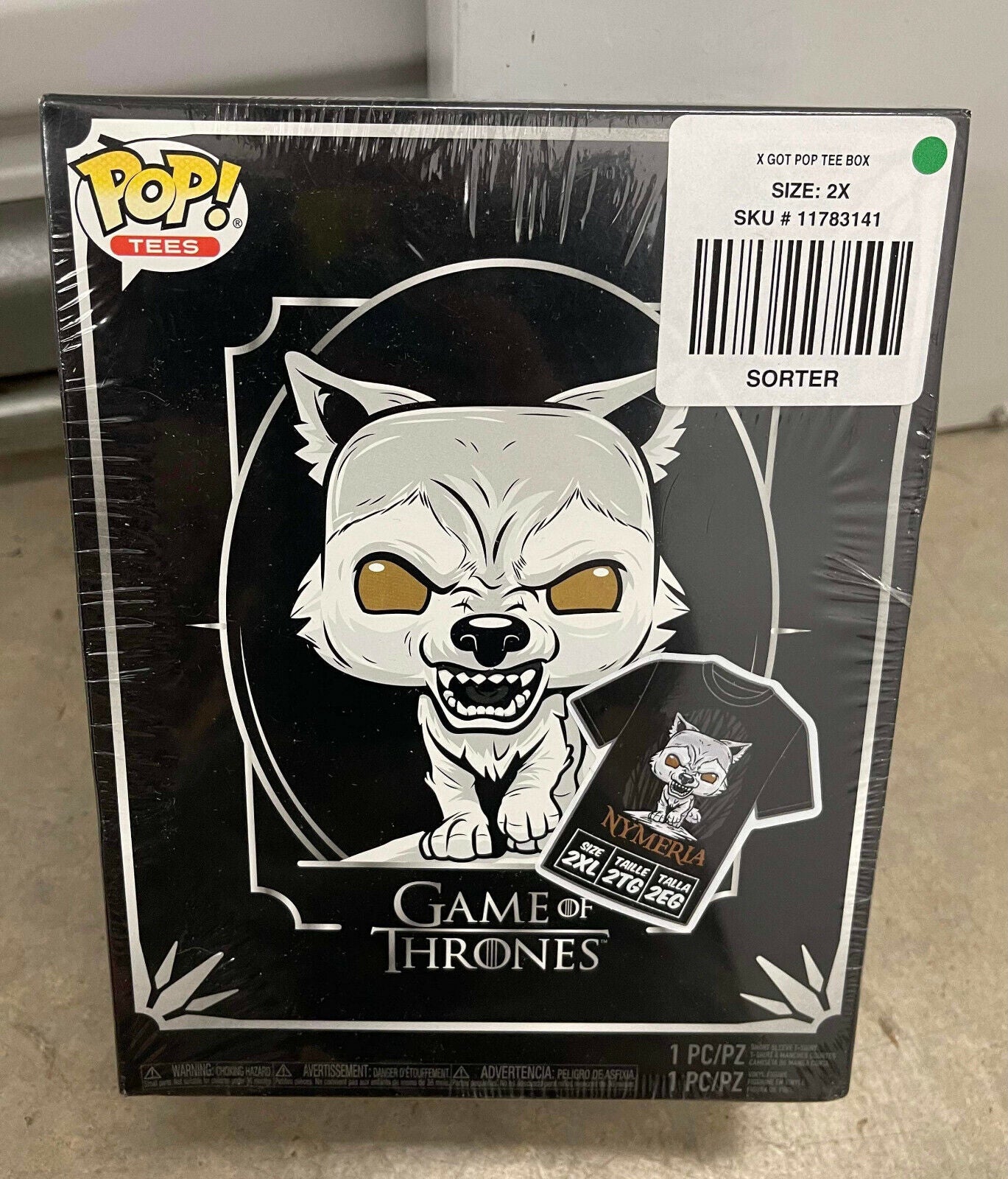 Game of Thrones Nymeria Funko Pop and Tee Bundle; Size 2 XL; New in Box; Sealed