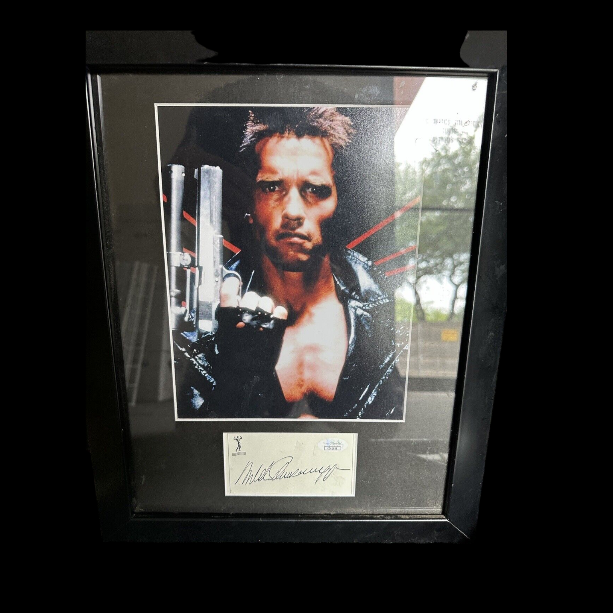 Arnold Schwarzenegger signed 8X10 picture Custom framed JSA #CC41686 Terminator