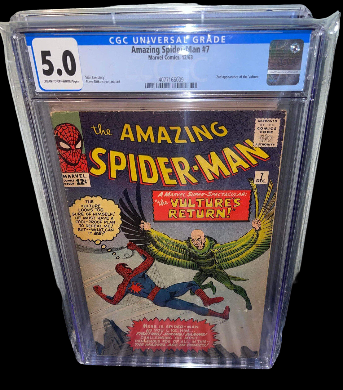 The Amazing Spider-Man #7 Marvel Comic Book 1963 CGC 5.0