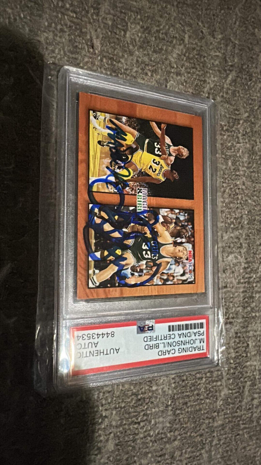 Larry Bird Magic Johnson Signed 1994 SkyBox Card PSA Certified