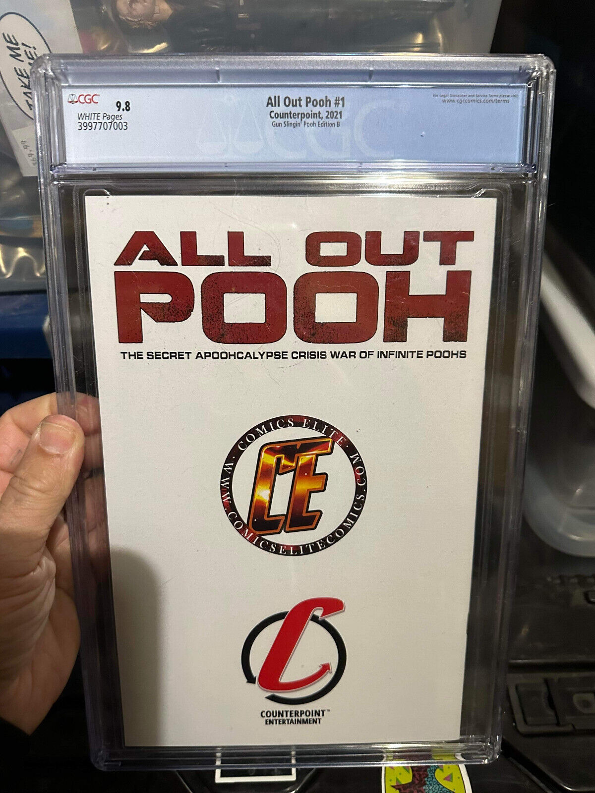 All Out Pooh #1 CGC 9.8 Spawn Gunslinger Homage by Marat Mychaels 2021 NYCC 2/50