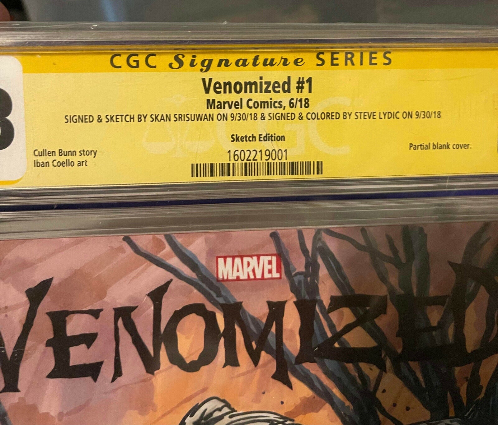 Venomized #1 Marvel Comic Book CGC 9.8 SS SKAN - SKETCH / Lydic