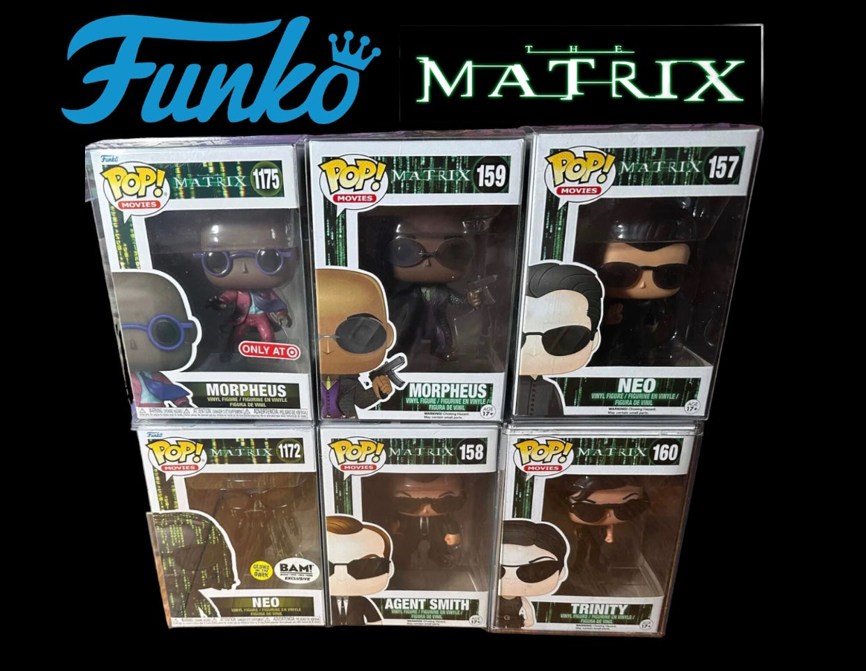 Funko Pop!  The Matrix - Neo/Trinity/Morpheus/Agent Smith + Exclusives!
