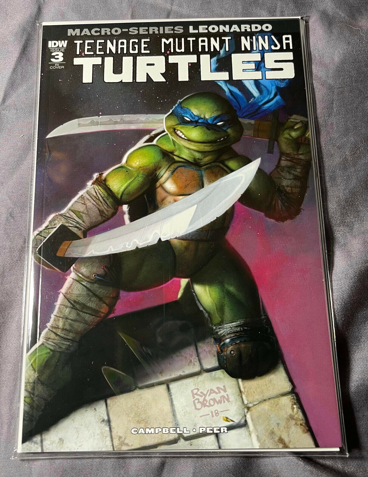 Teenage Mutant Ninja Turtles #3  TMNT RARE! LEONARDO MACRO SERIES RI Variant NM