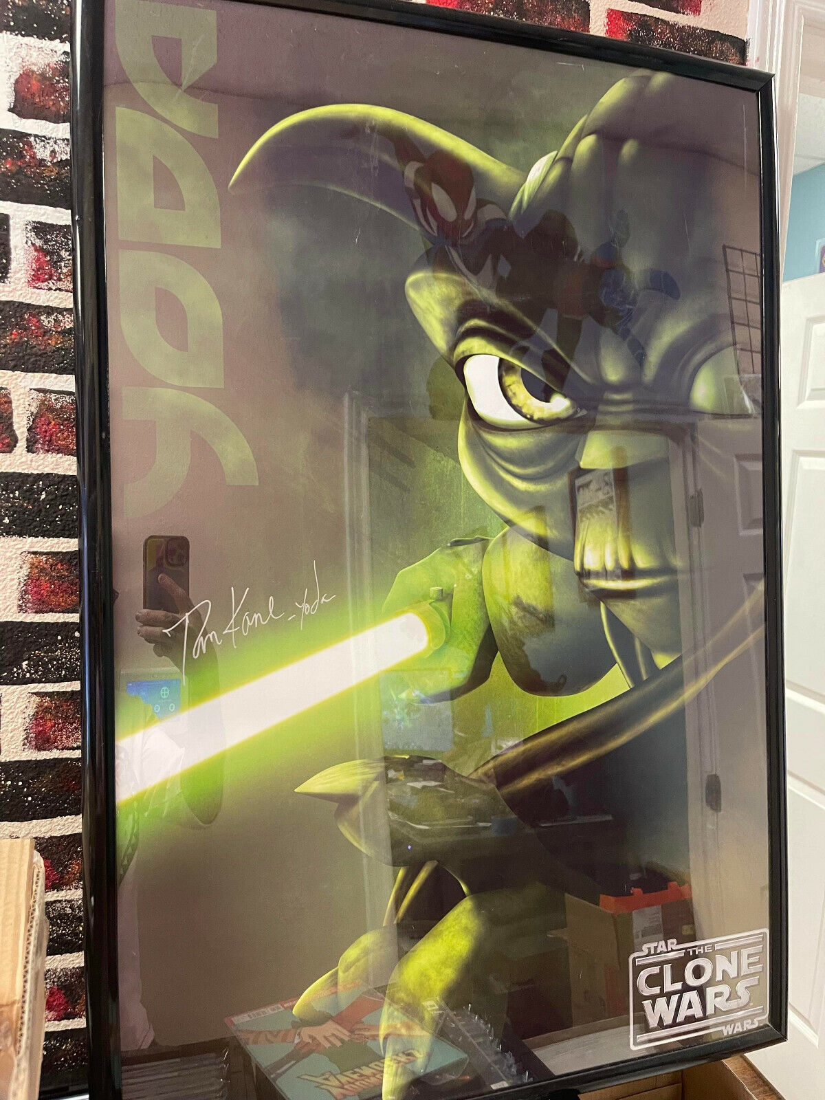 Star Wars - The Clone Wars - YODA ART PRINT PICTURE - Signed by Tom Kane