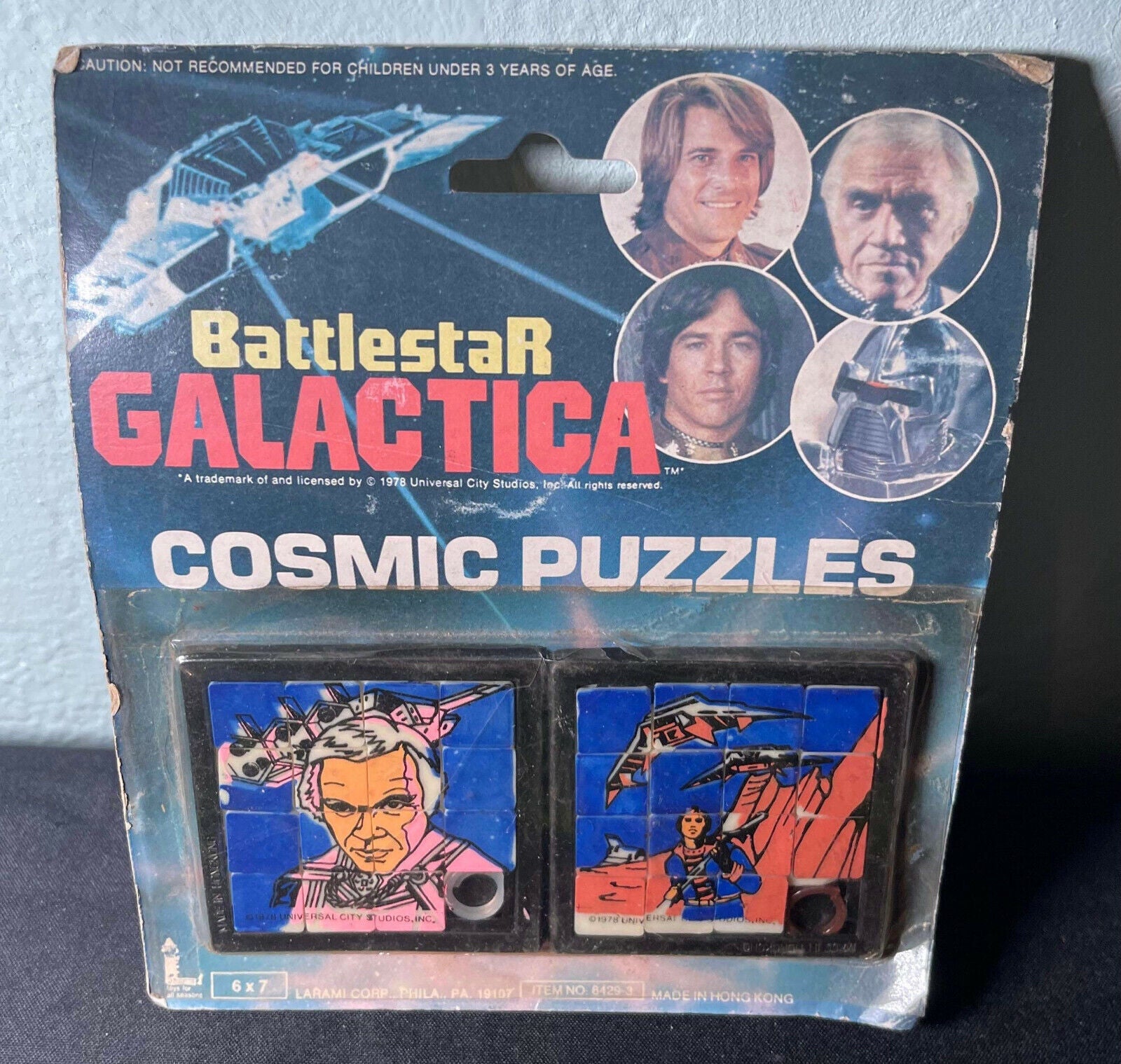 Vintage 1978 Battlestar Galactica Cosmic Puzzles on Card