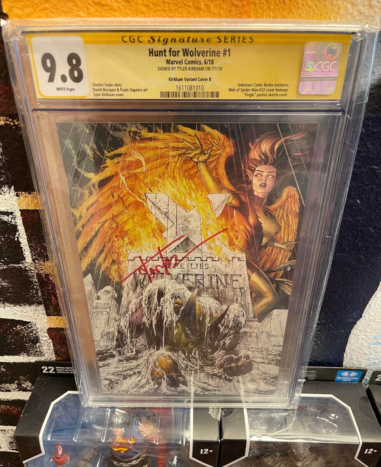 Hunt for Wolverine #1 CGC 9.8 Signed by Tyler kirkham Virgin Sketch Cover NM+