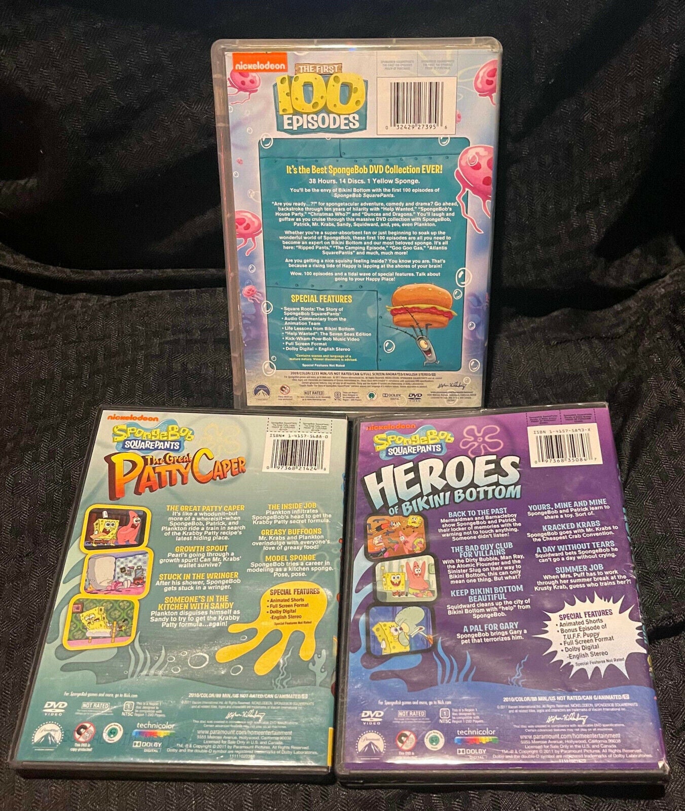 Nickelodeon Spongebob Squarepants DVD Lot of 3 - First 100 Episodes +