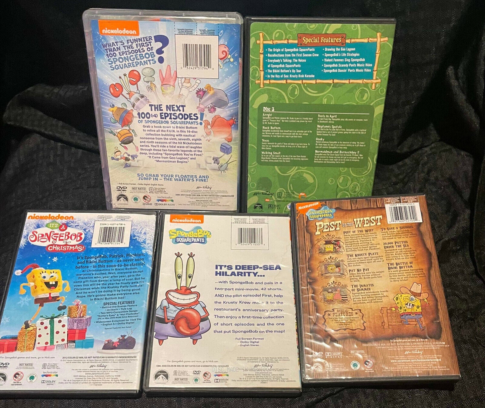 Nickelodeon Spongebob Squarepants DVD Lot of 5 - Next 100 Episodes +