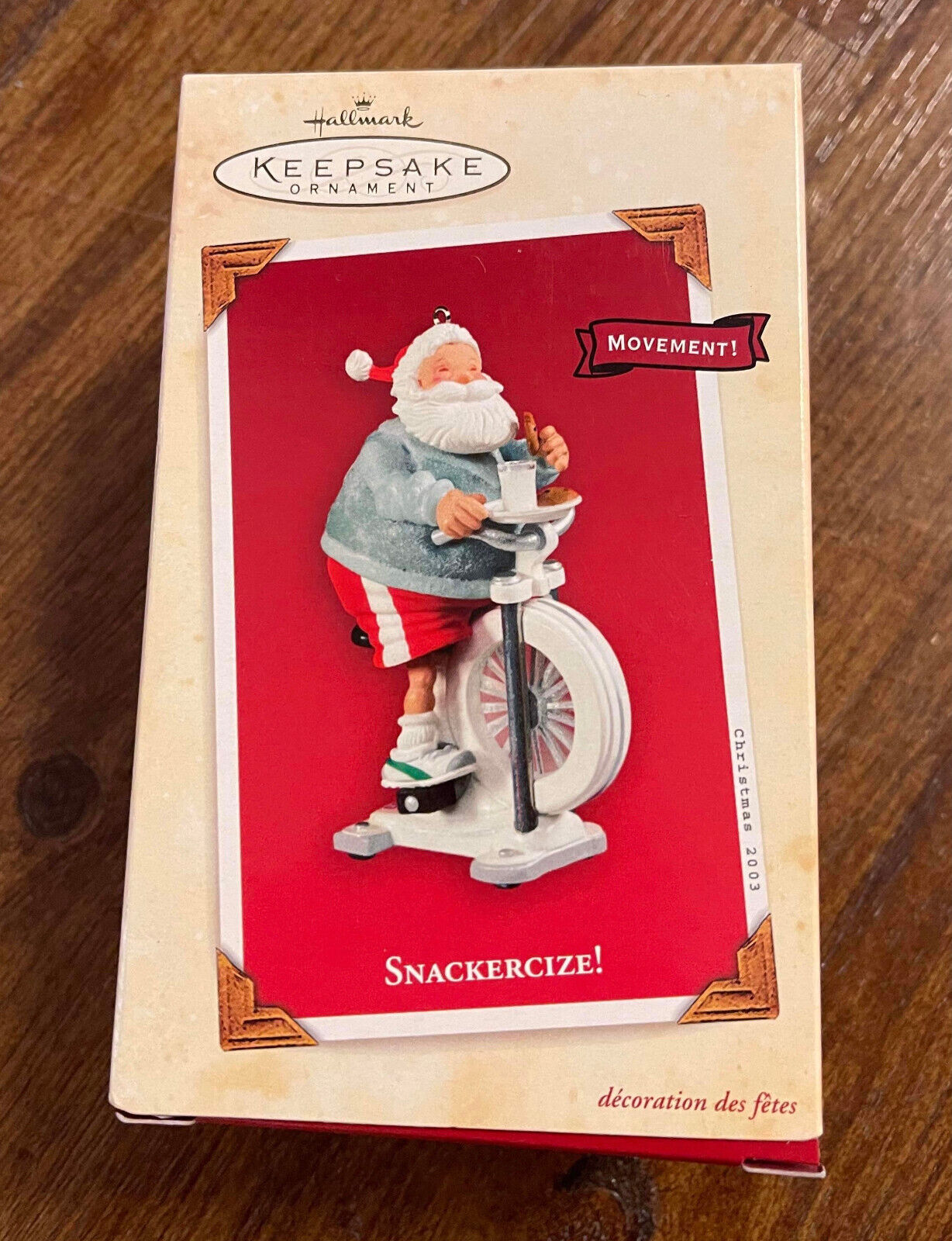 Hallmark Keepsake Ornament Snackercize! Santa Claus Exercise Bike Wind Up Motion