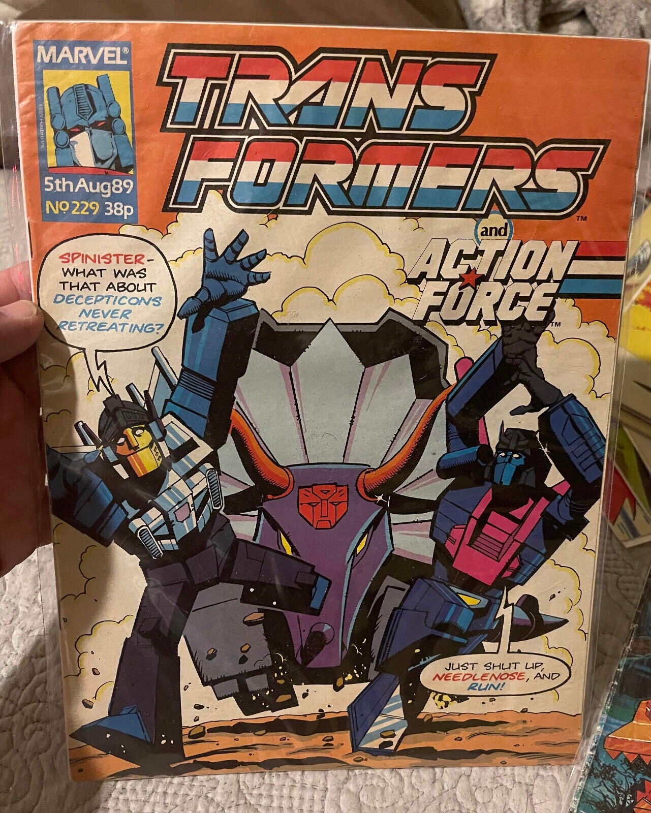 Transformers #229 Marvel UK Magazine 1989 Action Force G.I. Joe