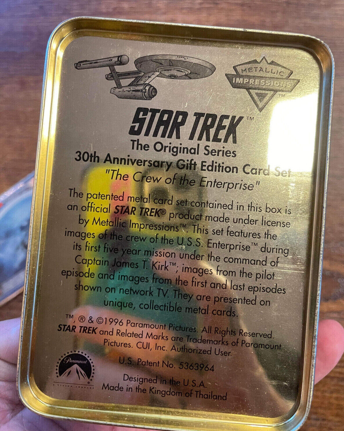 Star Trek 30th Anniversary Gift Edition cards/ tin 1996 Metallic Impressions