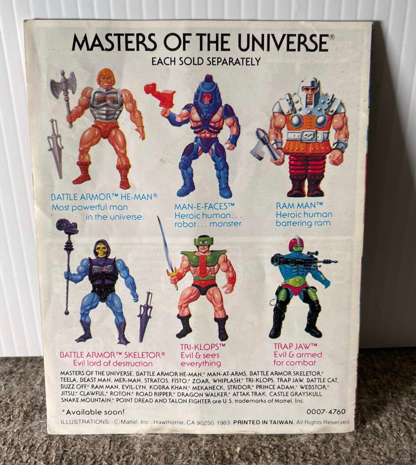 Masters of the universe Vintage 1984 The Battle of Roboto Mini Comic He-man MOTU