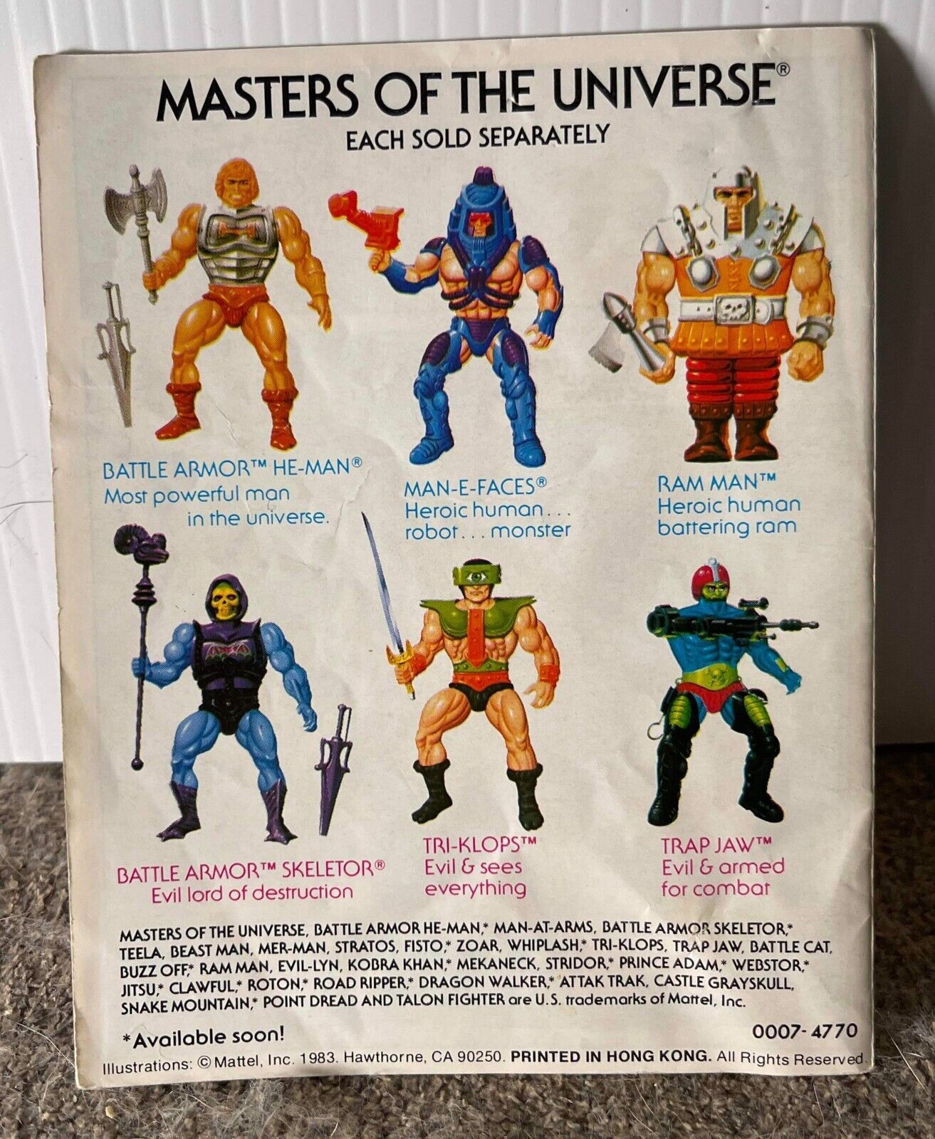 He-Man Masters of The Universe Masks of Power Mini Comic Book 1983 MOTU