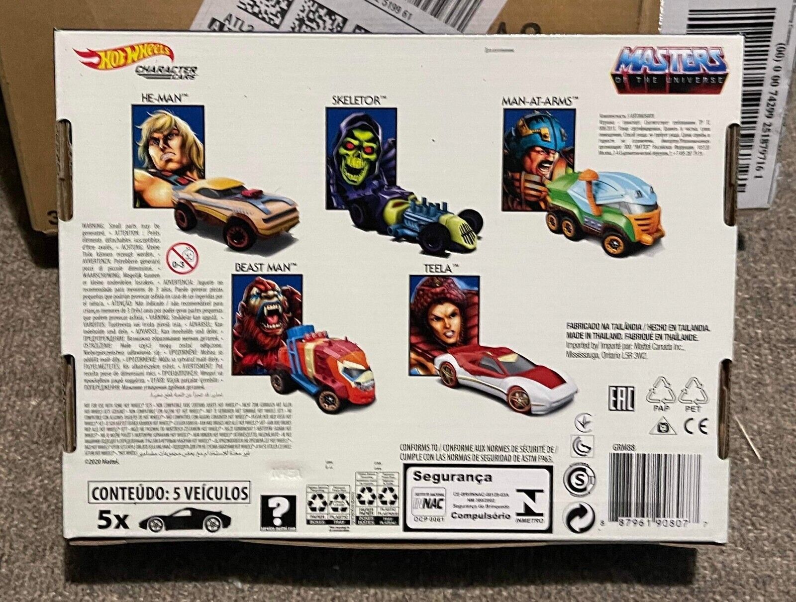 Hot Wheels Character Cars MOTU Masters Of The Universe 5 Diecast Set He-Man