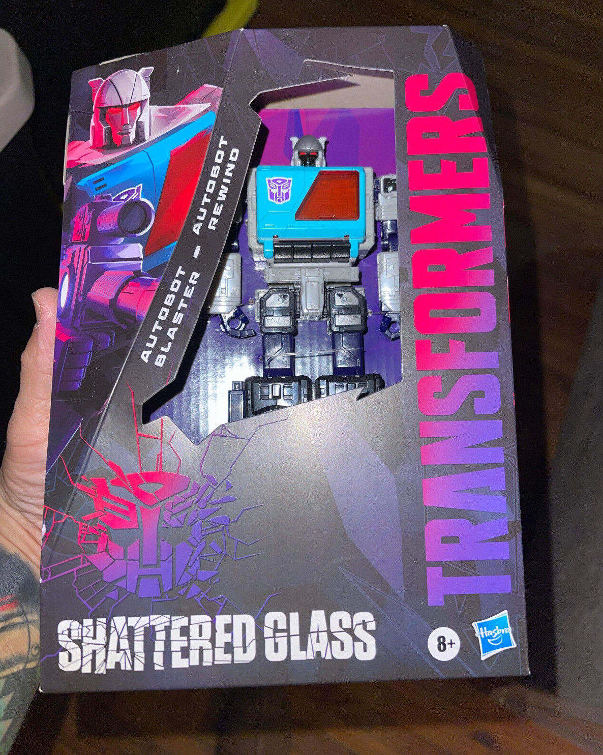 Transformers Shattered Glass Voyager Blaster Rewind Hasbro Pulse