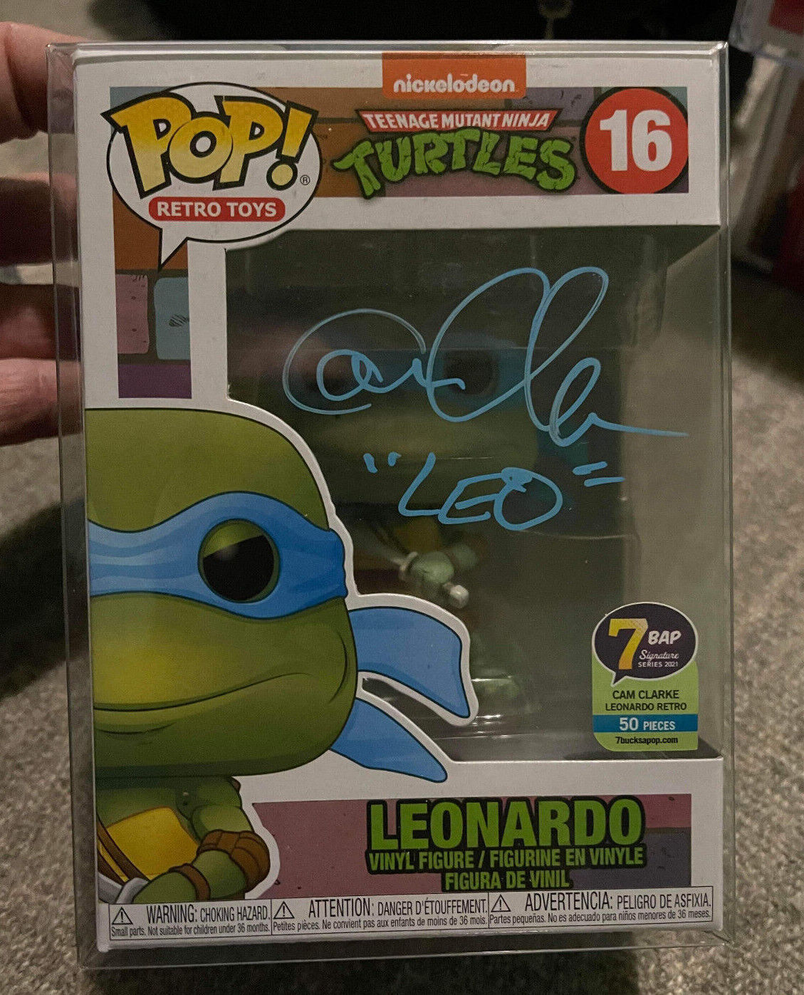 Funko Pop! Teenage Mutant Ninja Turtles - Leonardo #16 JSA Signed Cam Clarke