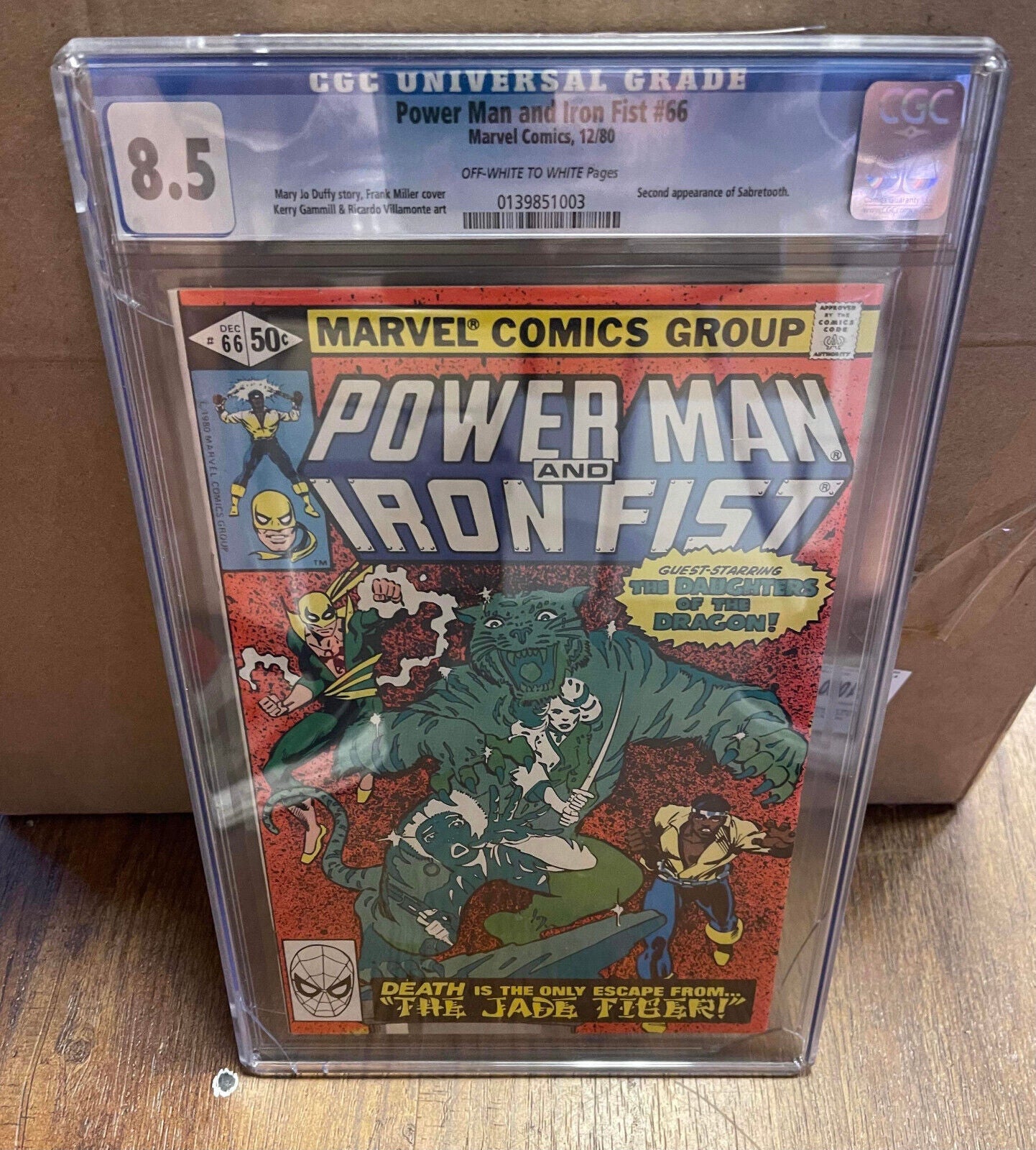 Power Man & Iron FIst #66 Marvel Comic Book 2nd Sabretooth CGC 8.5
