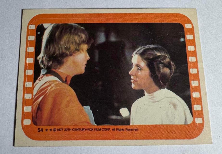 Leia & Luke 1977 Topps Star Wars Series 5 Sticker #54