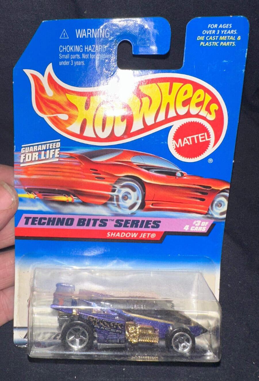 1998 Hot Wheels #691 Techno Bits Series 3/4 SHADOW JET Purple w/Chrome 5 Spokes