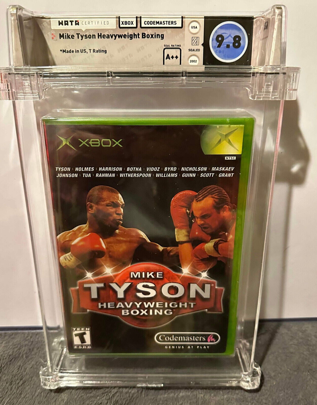 Mike Tyson Wata 9.8 A++ Boxing New Black Box,Rare Sealed Xbox