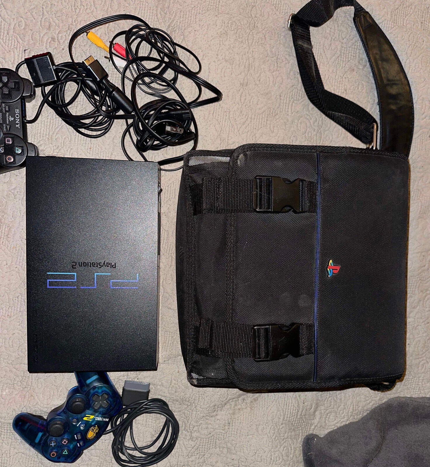 PS2 - Playstation 2 Console w 2 Controllers / Accessories / Game Bag