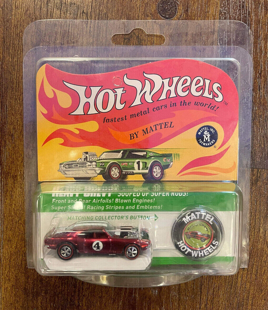 Hot Wheels by Mattel HEAVY CHEVY - Matching Collectors Button - RARE!