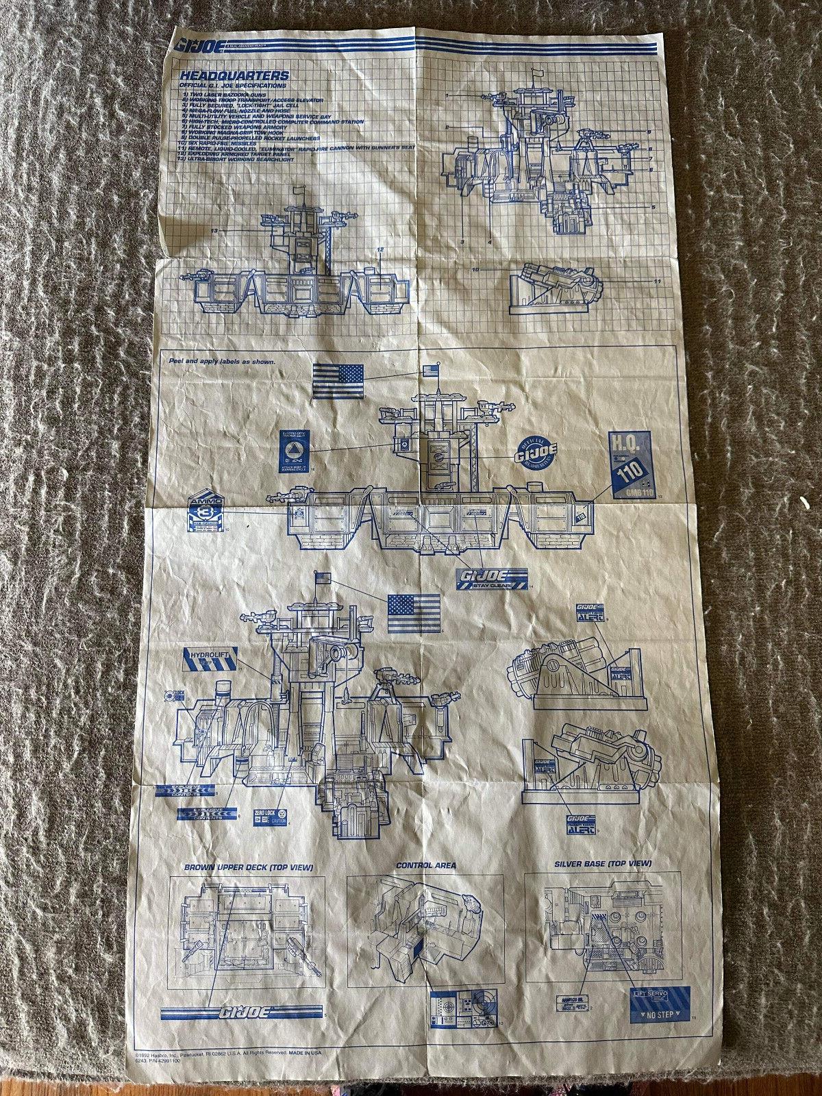 GI JOE 1992 Cobra Command headquarters Instructions