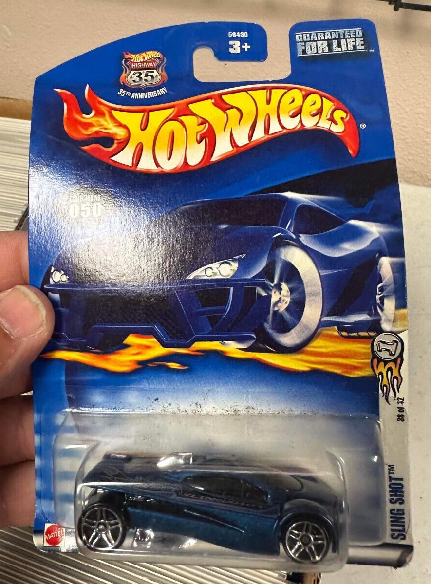 2002 Hot Wheels #50 First Editions 38/42 Sling Shot Blue w/Chrome