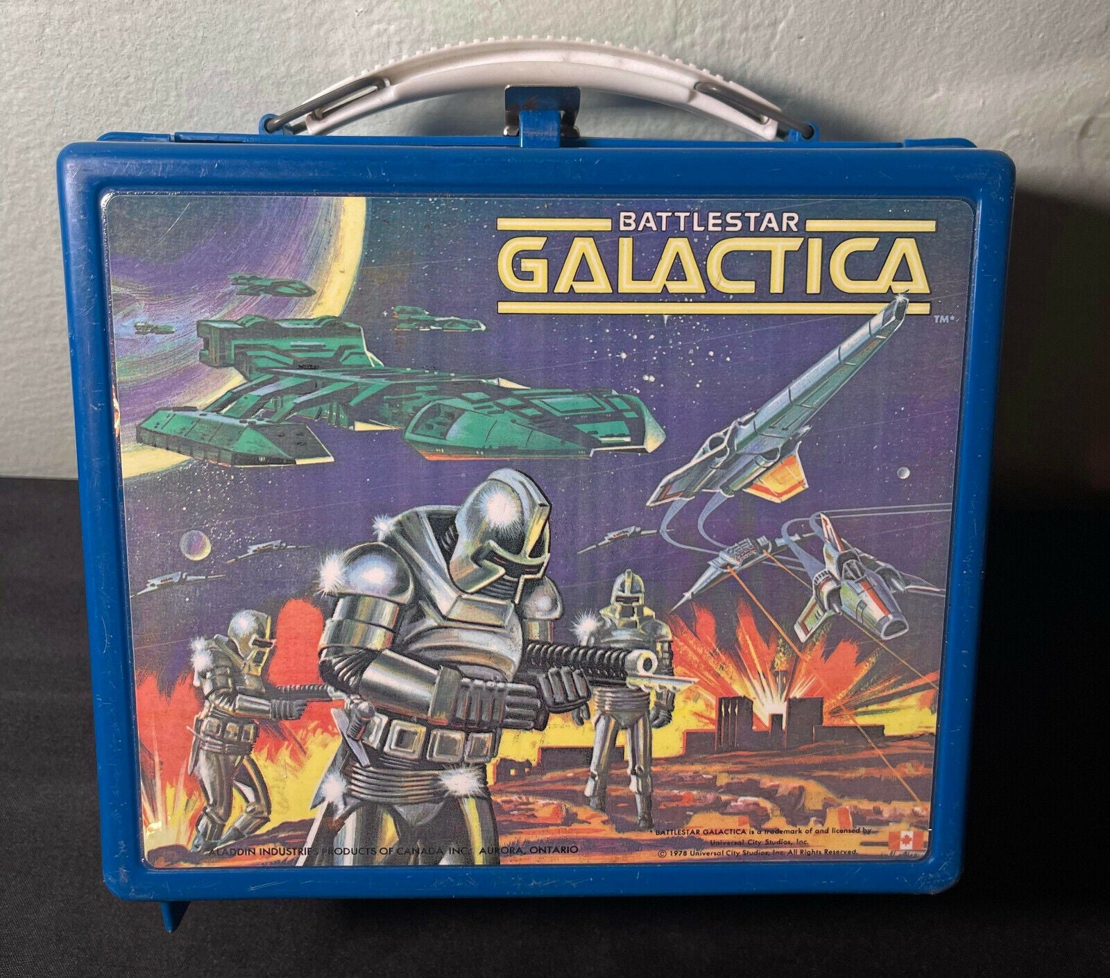 Vintage 1978 Battlestar Galactica Vinatage Blue Lunchbox