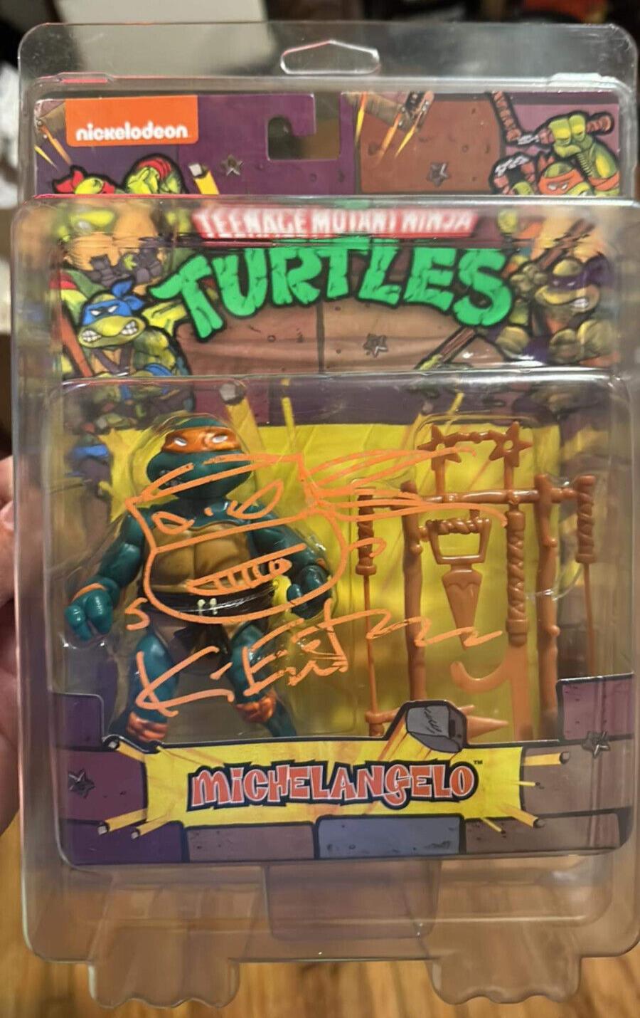 Teenage Mutant Ninja Turtles Michelangelo Figure Signed by Kevin Eastman COA