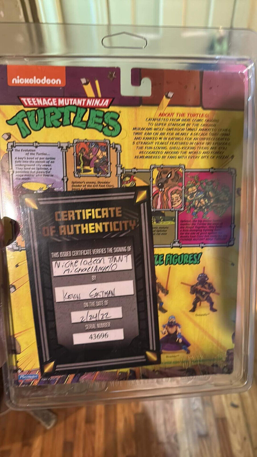 Teenage Mutant Ninja Turtles Michelangelo Figure Signed by Kevin Eastman COA