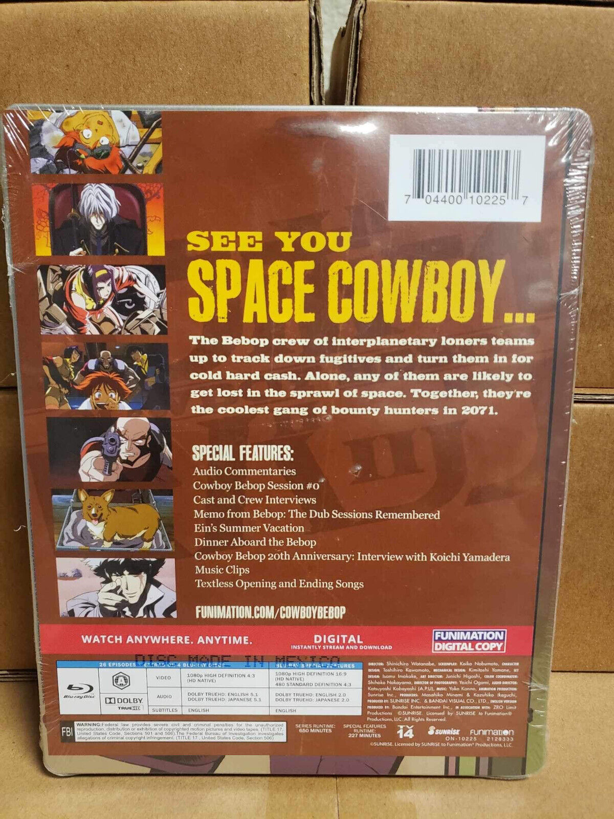 Cowboy Bebop Complete Series (Blu-ray, 2020, 4-Disc LIMITED ED STEELBOOK)  NEW