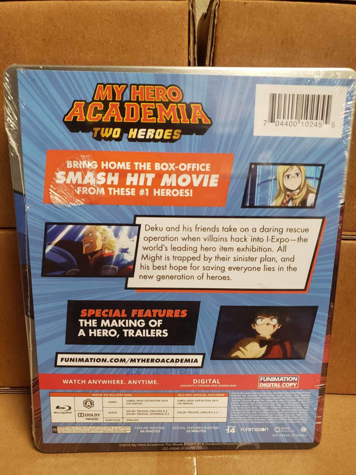 My Hero Academia Two Heroes Steelbook Blu-ray New!