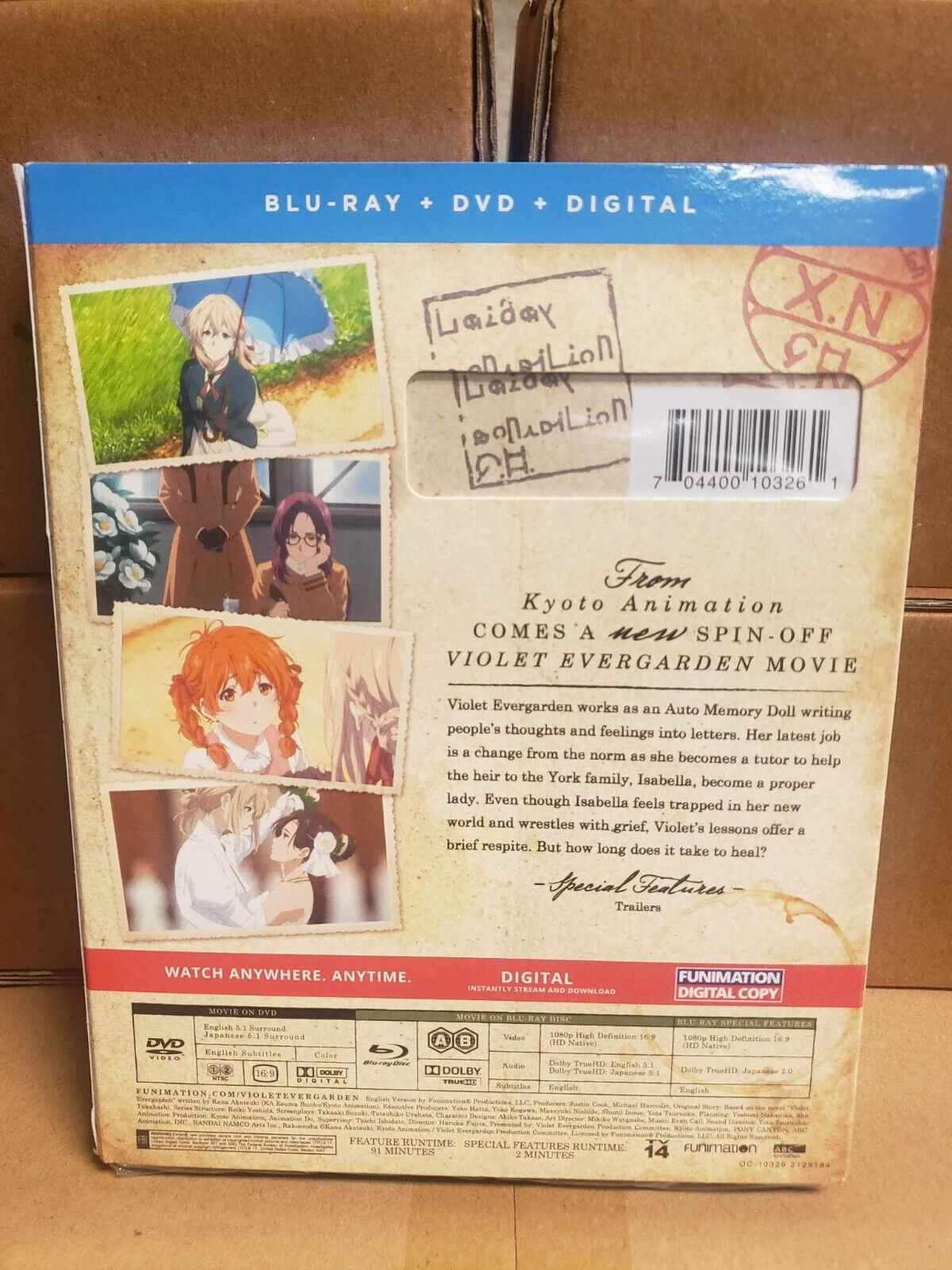 Violet Evergarden: Eternity and the Auto Memory Doll (Blu-ray/DVD, Digital) NEW