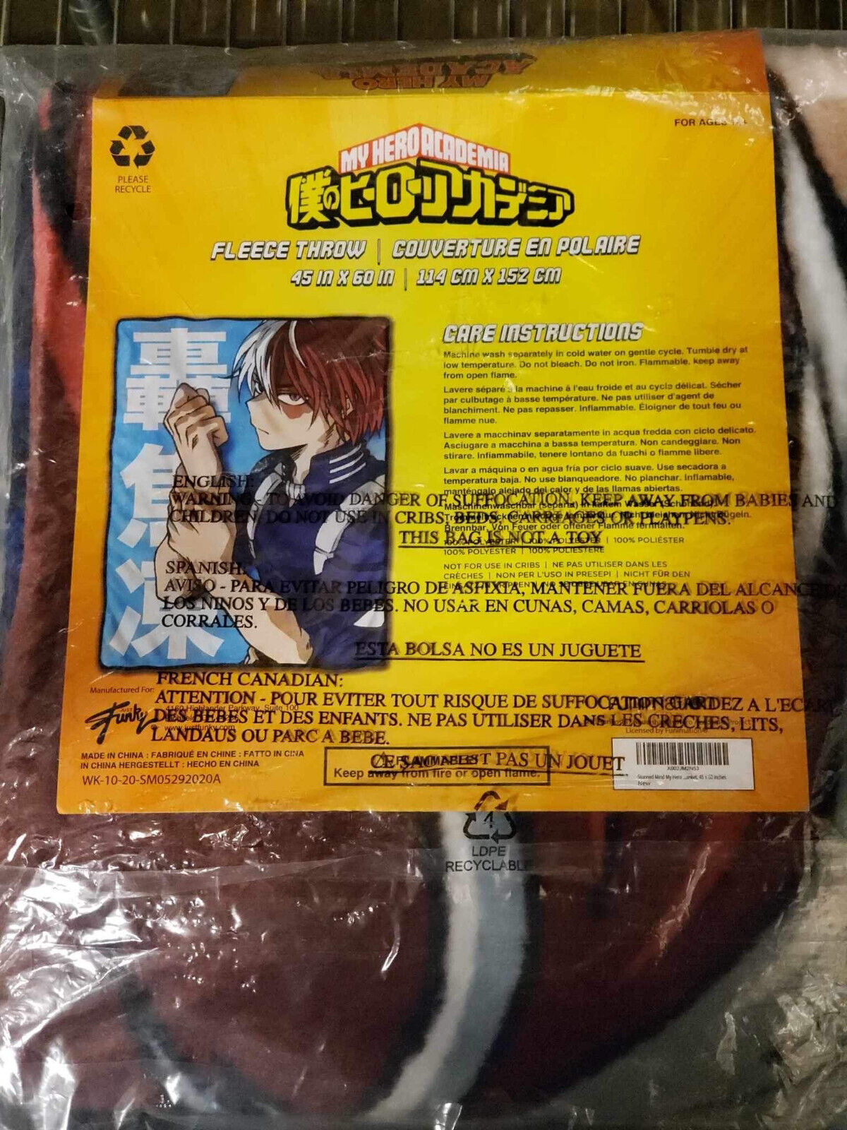 My Hero Academia Shoto 45" x 60" Fleece Throw Blanket