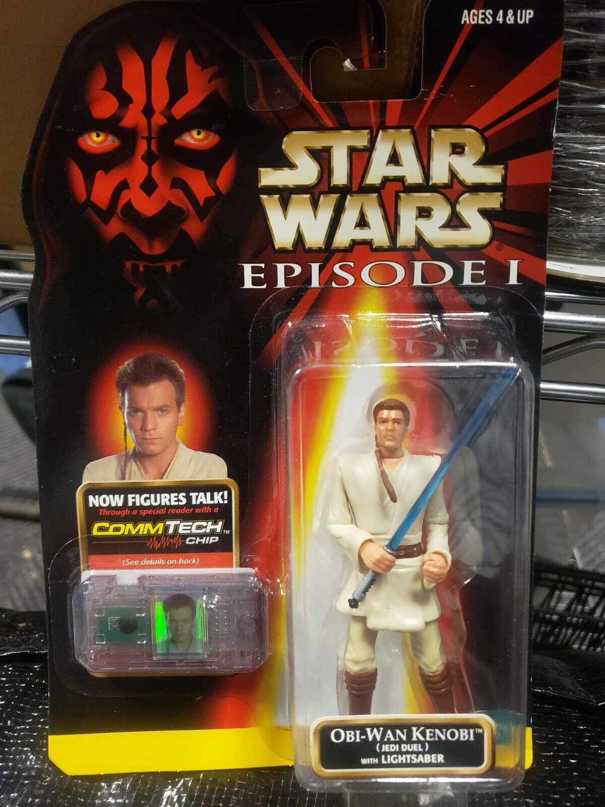 Hasbro Star Wars Episode 1 Obi-Wan Kenobi Jedi Duel Action Figure 1998 Commtech