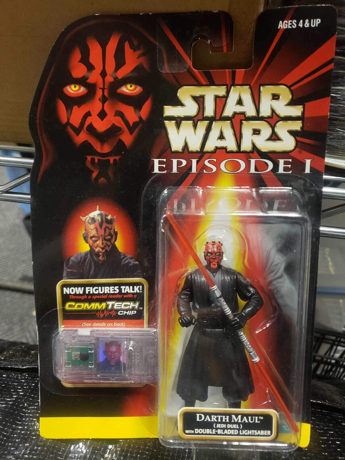 Star Wars Darth Maul Jedi Duel Rare Version Episode 1 CommTech Chip Figure